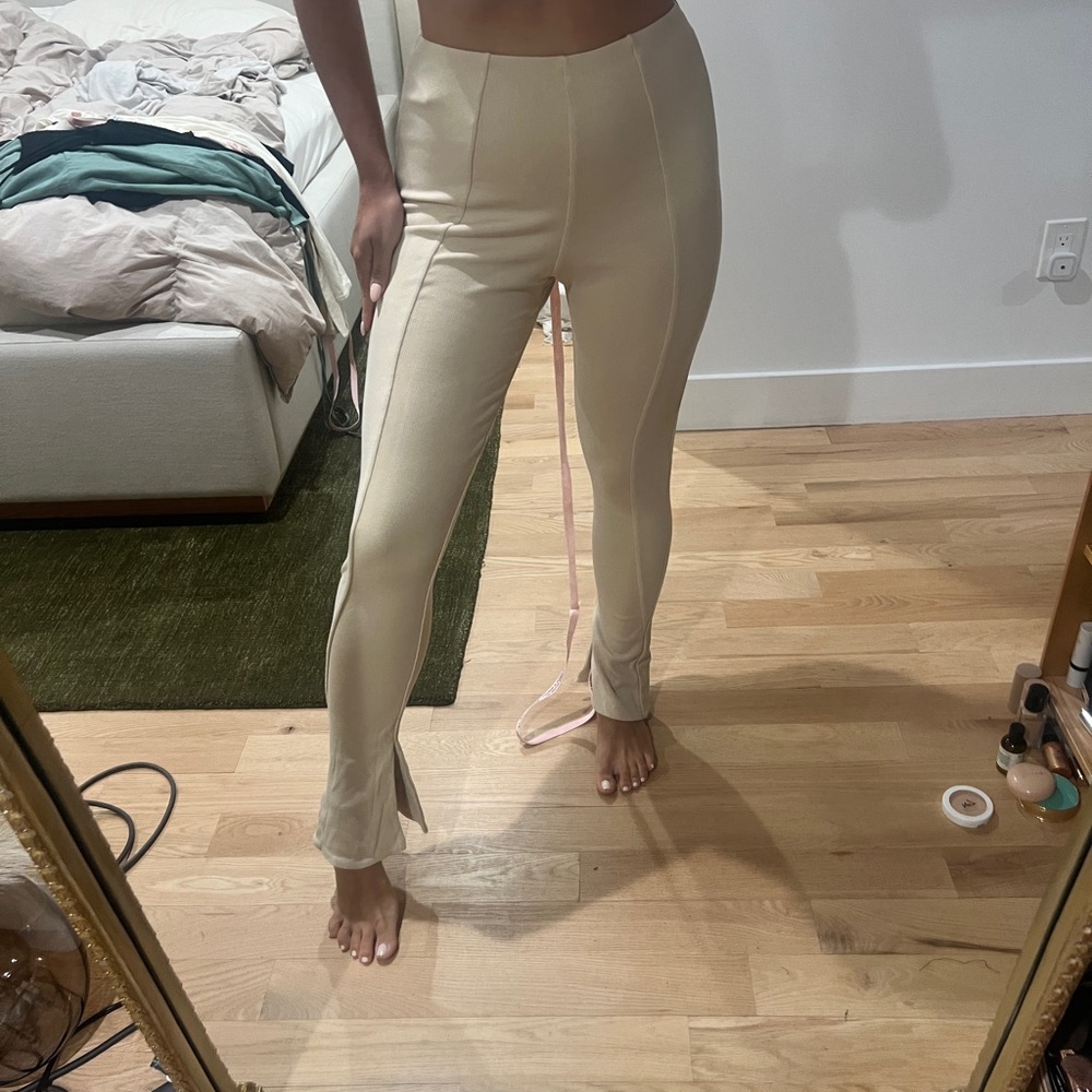 NWT ribbed flare pants